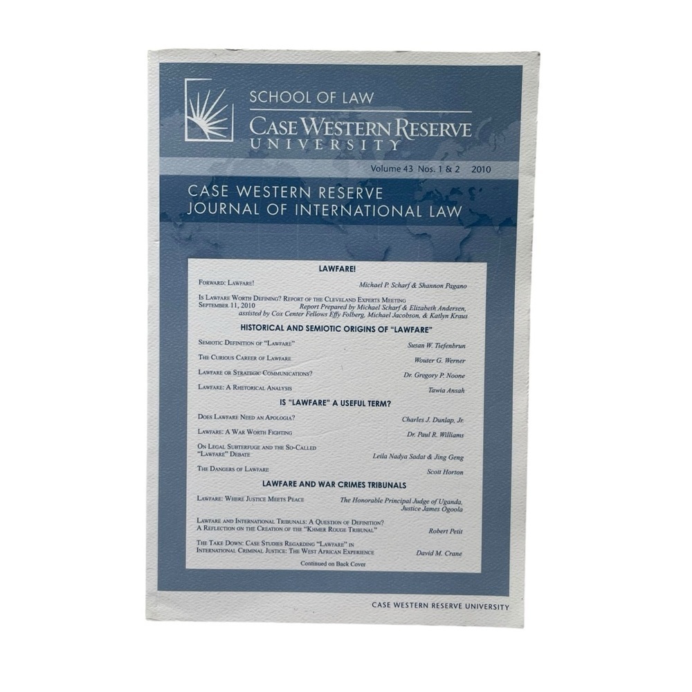 Case Western Reserve Journal of International Law Book Volume 43 Nos. 1 & 2 2010